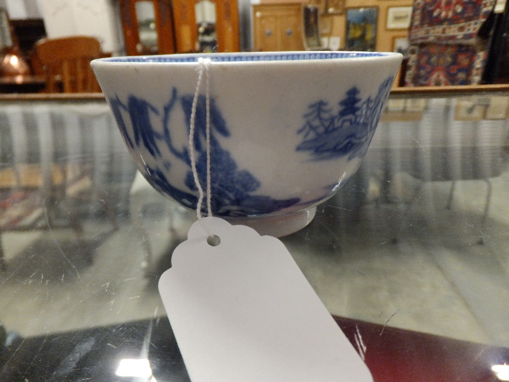 A 19th C Chinese blue and white tea bowl