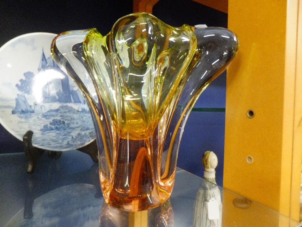 A Murano art glass molar vase