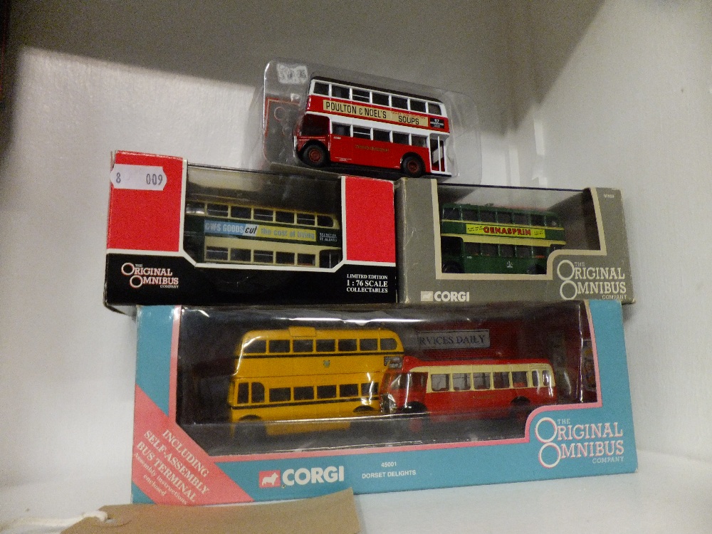 A group of four boxed die-cast Corgi buses to include OM40403 AEC Regent/ Weymann London Transport