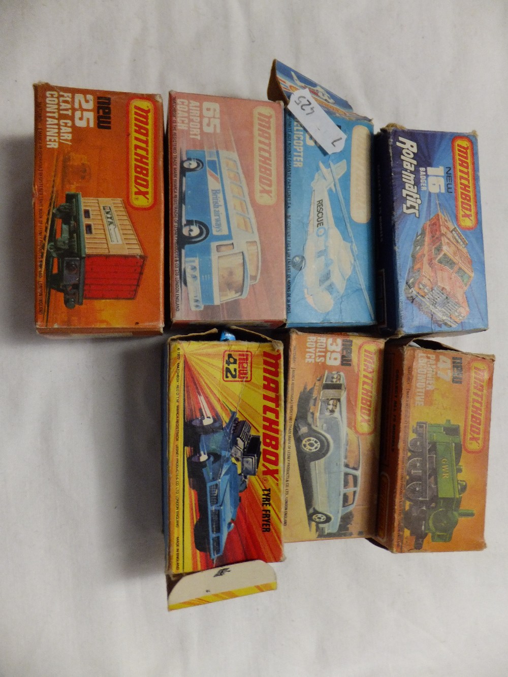 A selection of Matchbox Superfast vehicles in boxes to include a Rolls Royce, Panner Locomotive,