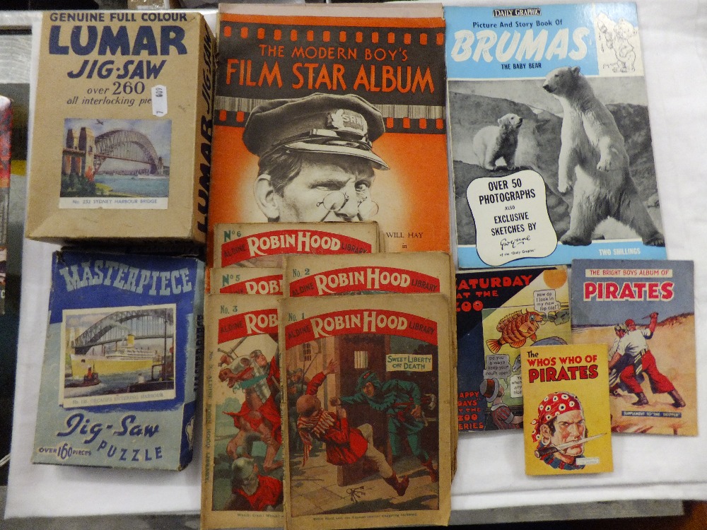 A small quantity of vintage children's ephemera to include 'The Bright Boys Album of Pirates' and '