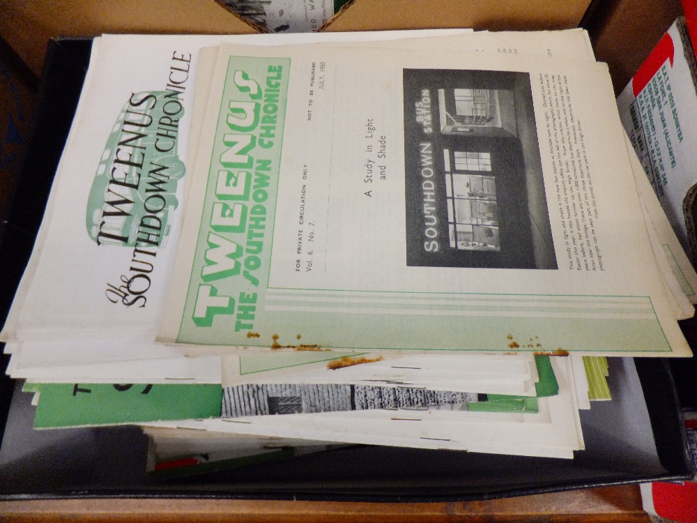 A box of 'The Southdown Chronicle' magazines
