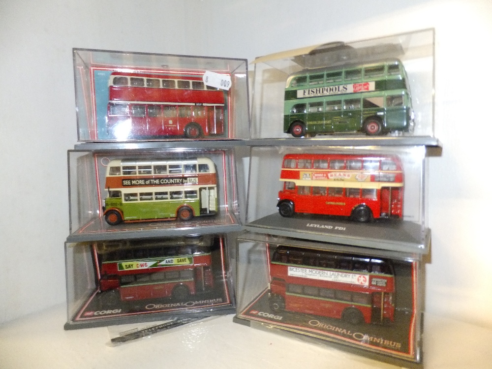 A group of six boxed die-cast Corgi 'Original Omnibus' Limited Edition model buses to include a
