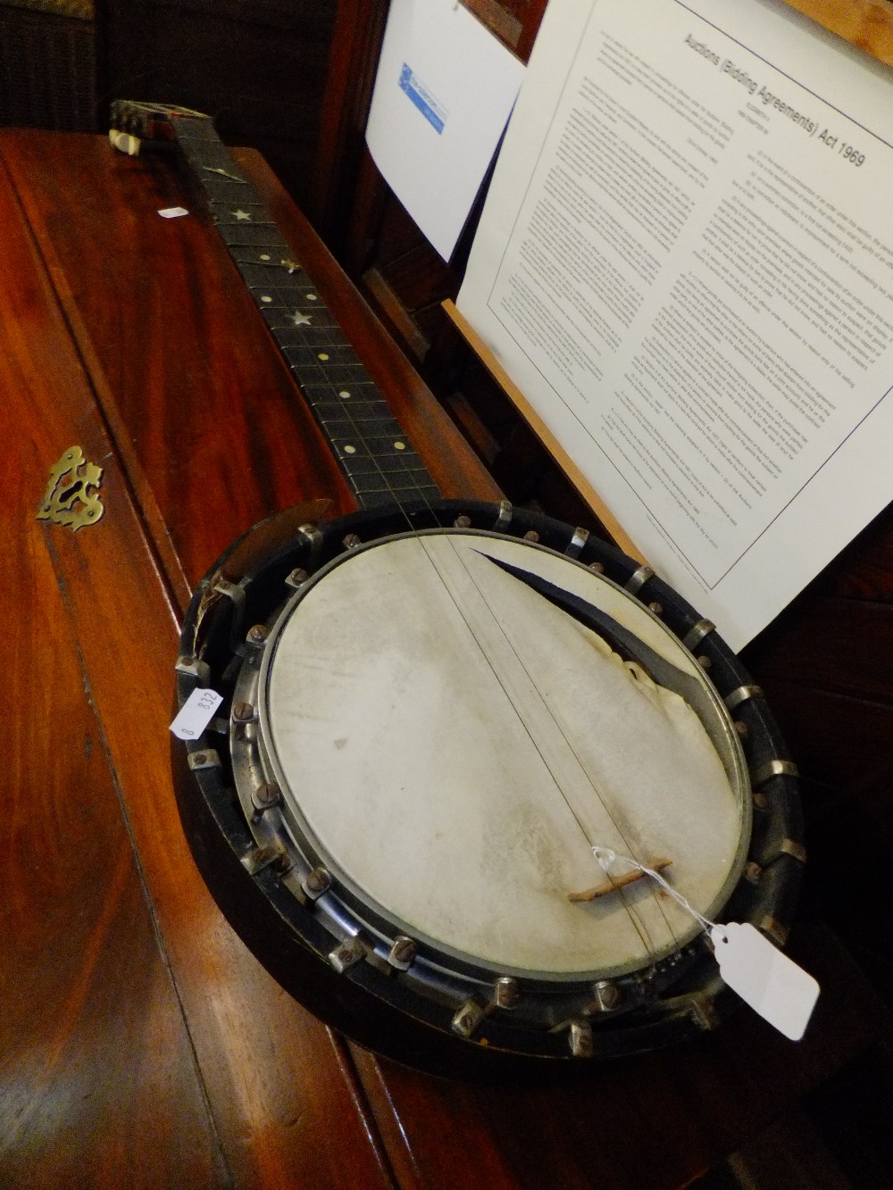 An early 20th C five string Zither banjo for restoration