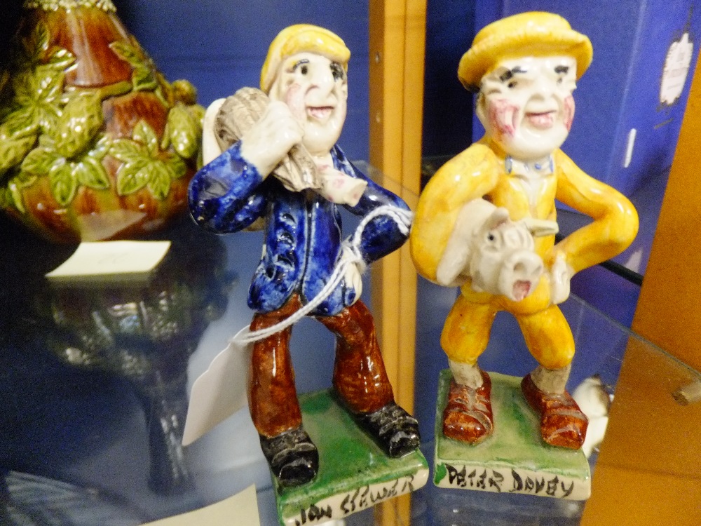 Two Will Young Cornish art pottery figurines of a fisherman and farmer