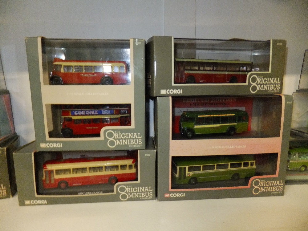 A group of six boxed die-cast Corgi 'Original Omnibus' Limited Edition model buses to include a