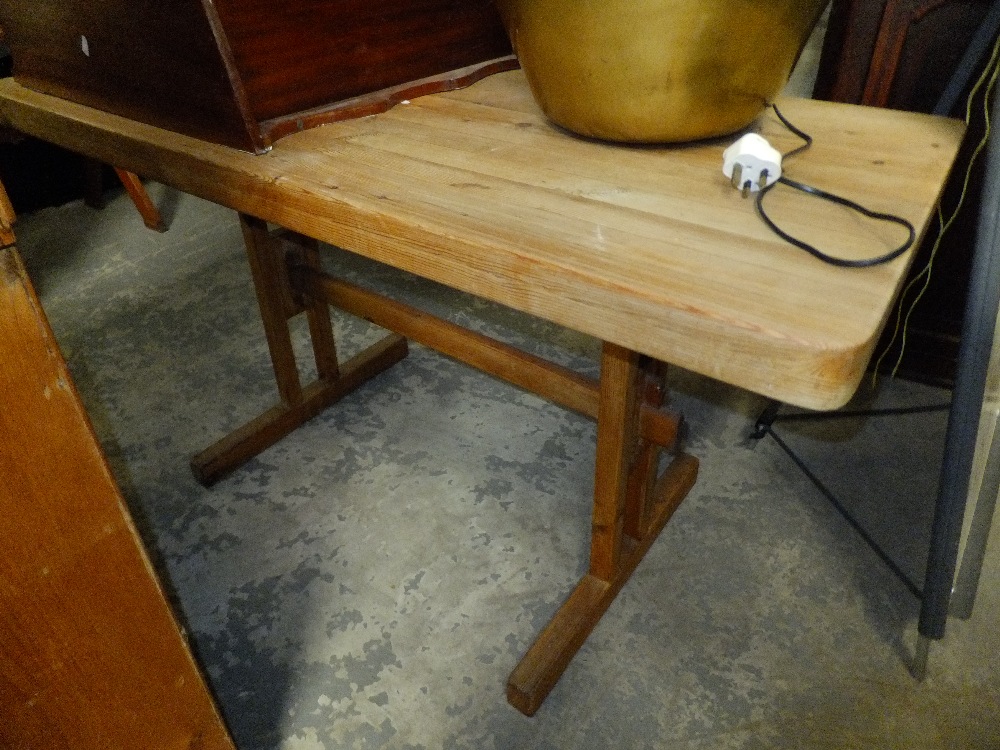 A pine farmhouse table