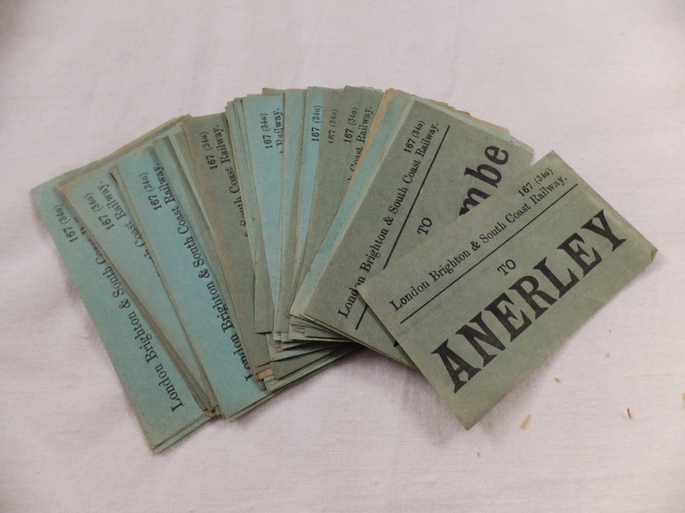 A selection of approximately 55 LBSCR 'London, Brighton & South Coast Railway' luggage labels