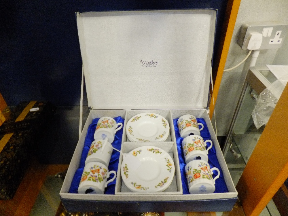 An Aynsley 'Cottage Garden' coffee service for six in original box