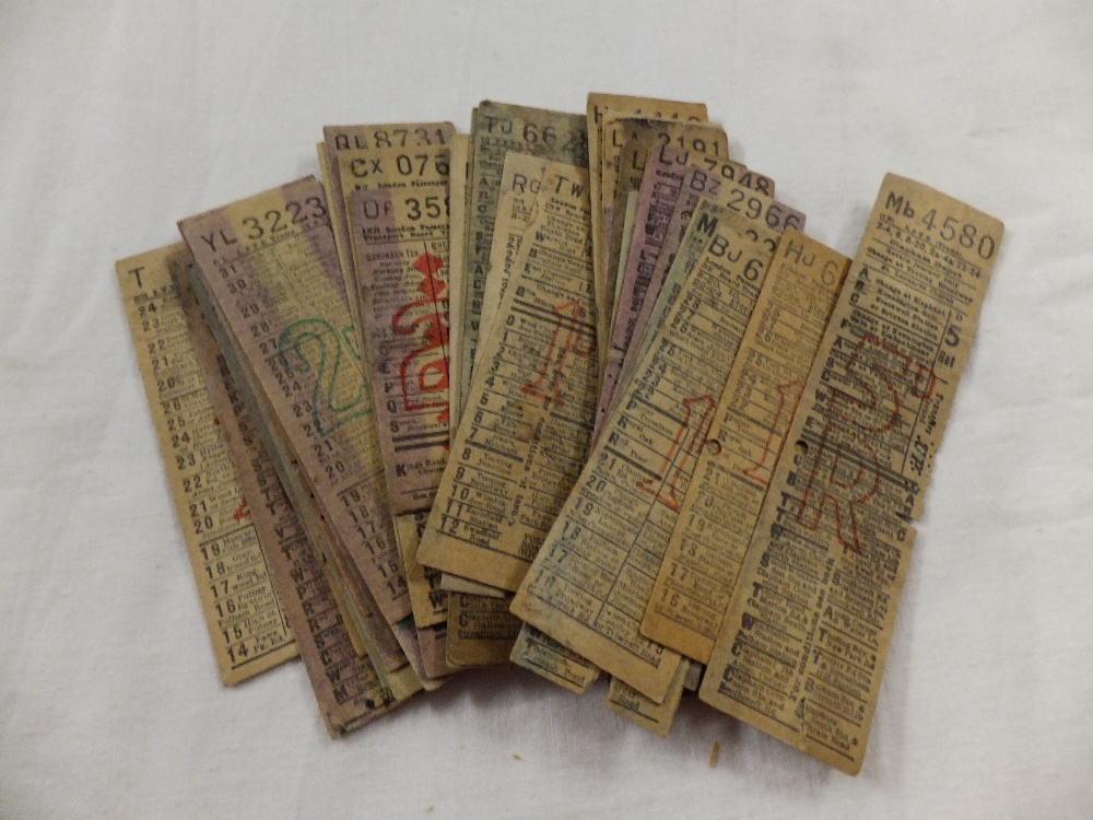 A selection of approximately forty LPTB 'London Passenger Transport Board' tramway tickets for