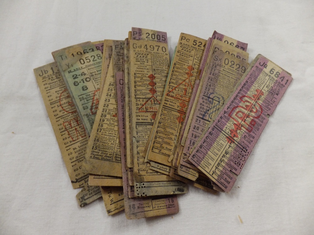 A selection of approximately forty LCC 'London County Council' trams tickets for mainly Streatham