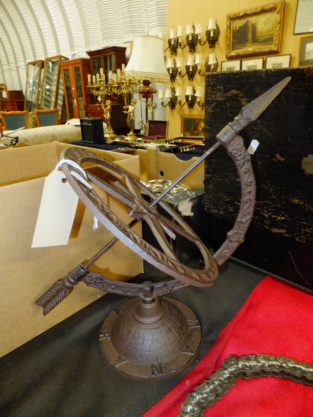 A vintage metal sundial