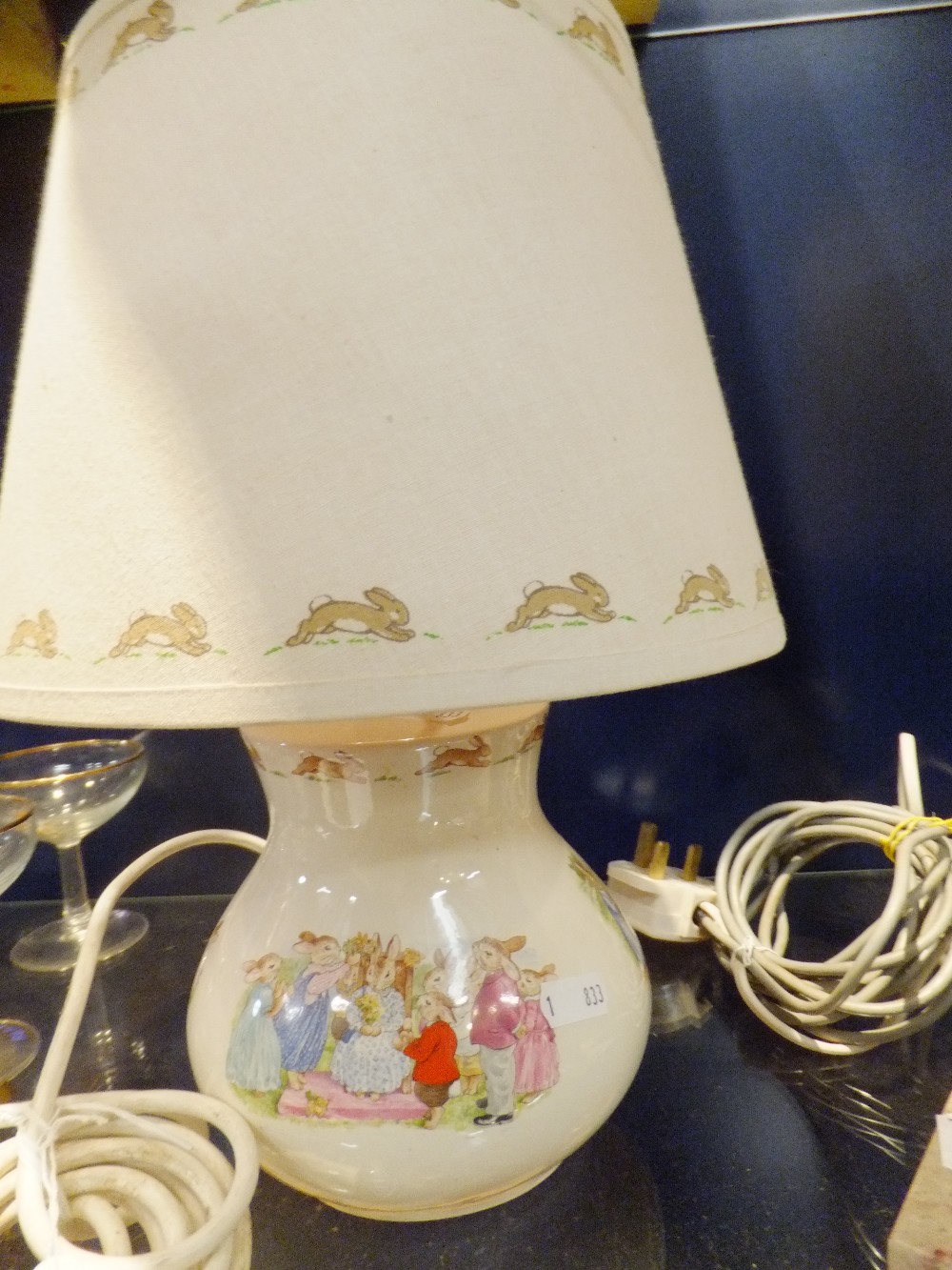 A Royal Doulton 'Bunnikins' Beatrix Potter lamp and shade