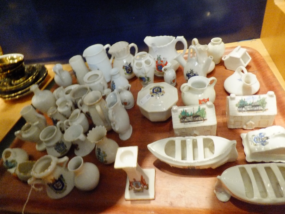 A large selection of Crested ware to include Shelley, Arcadian, and Gemma