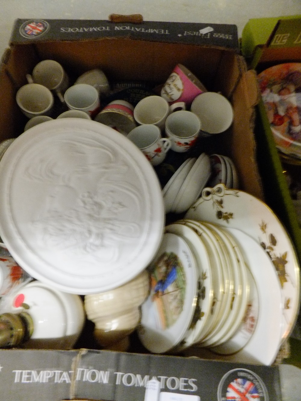 A selection of assorted china to include cups and plates etc