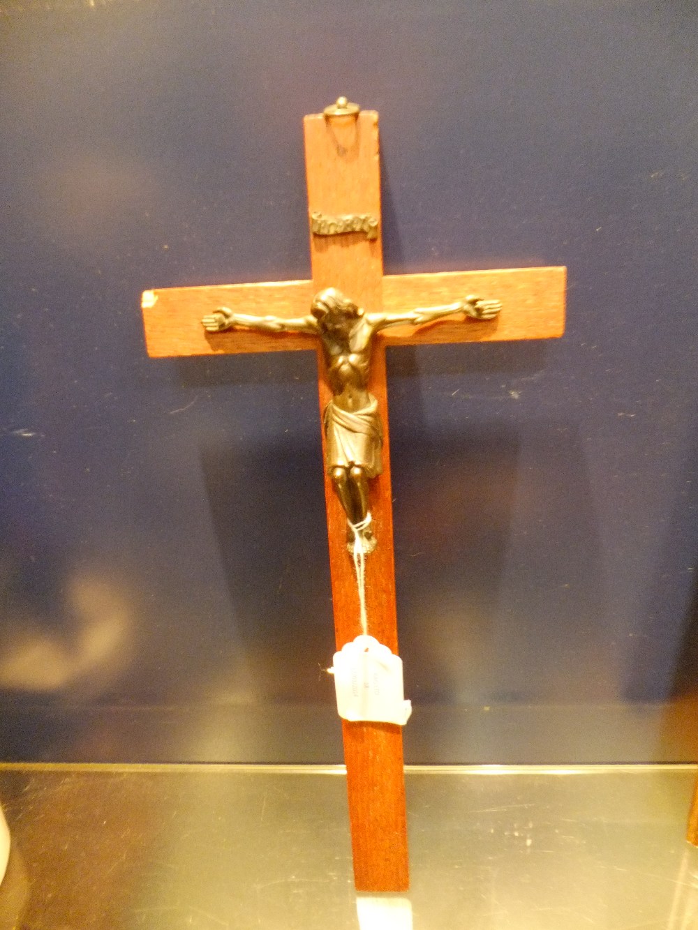 A wooden and bronze Crucifix