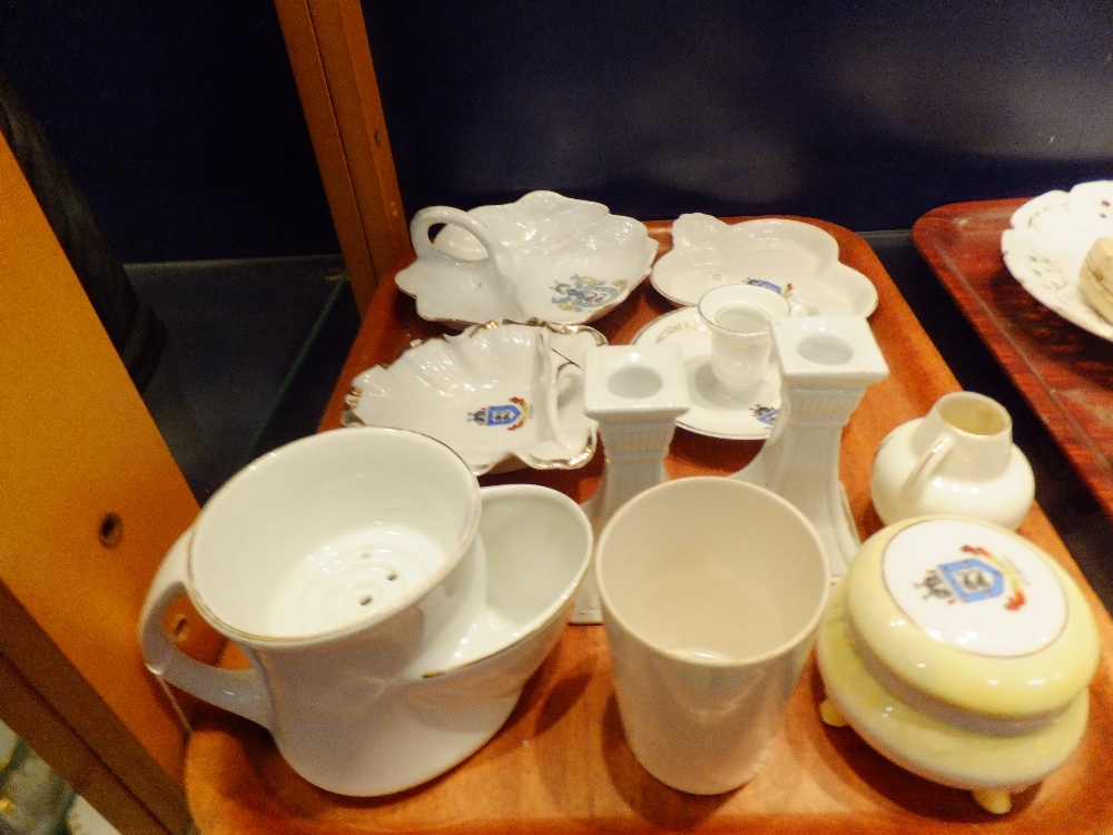 A large selection of crested ware china