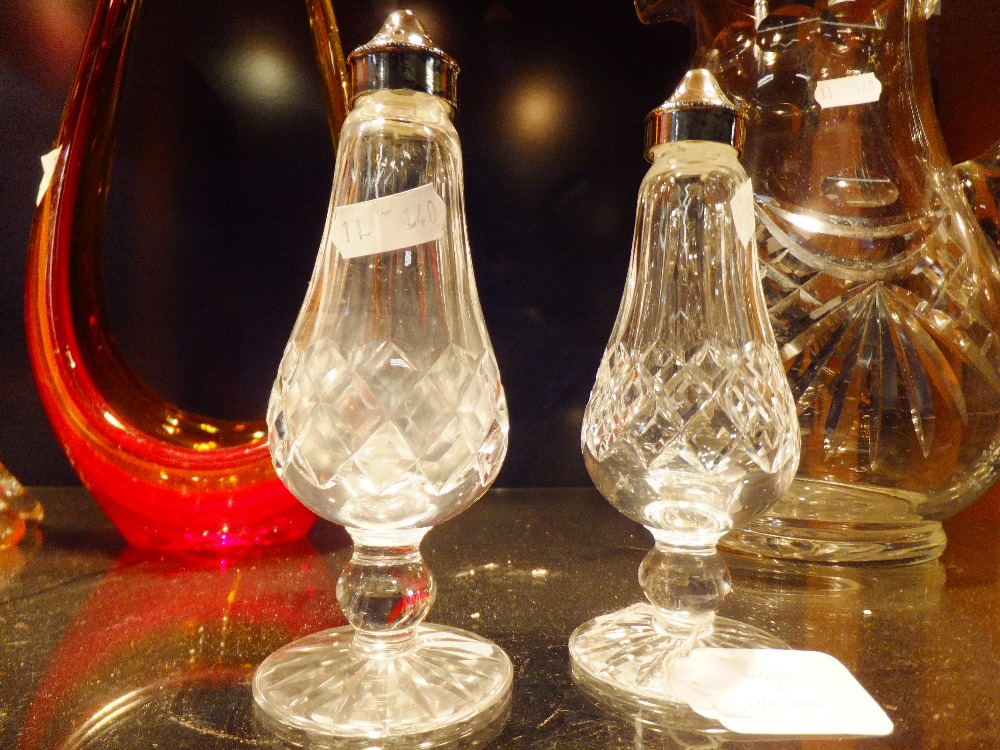 A pair Waterford crystal condiments