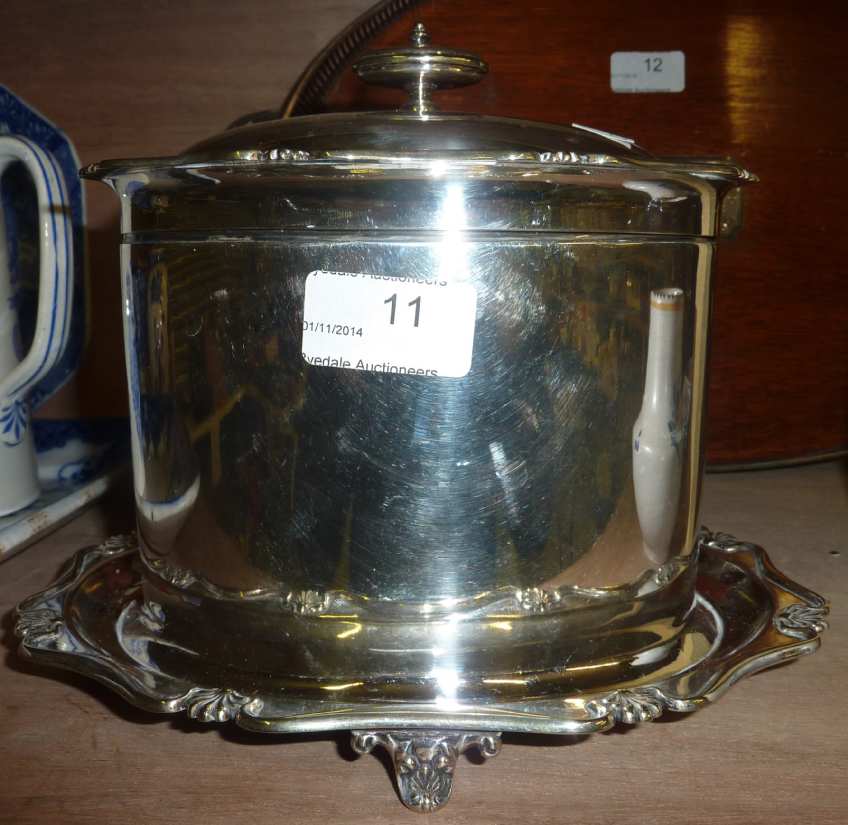 Silver plated biscuit barrel