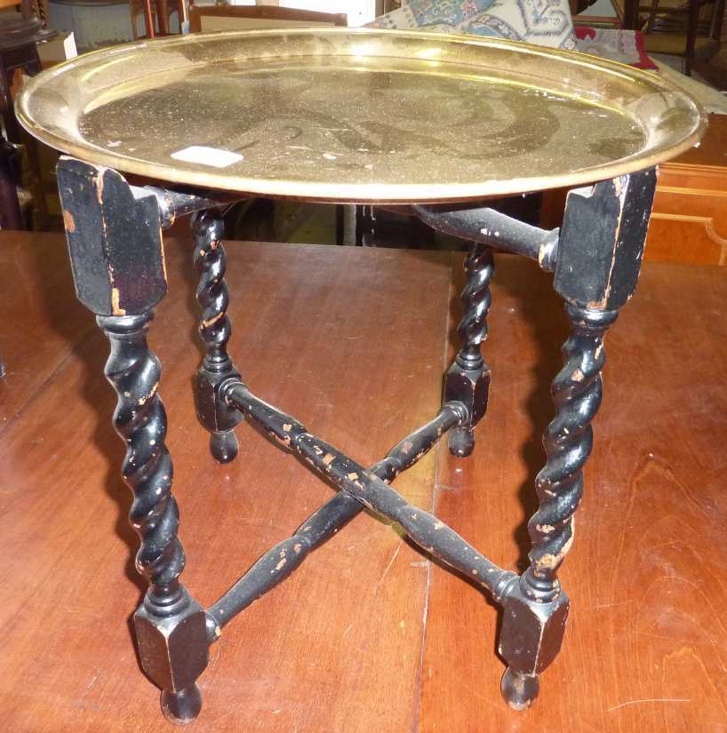 Brass topped folding table