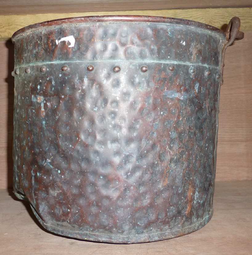 Copper hammered bucket