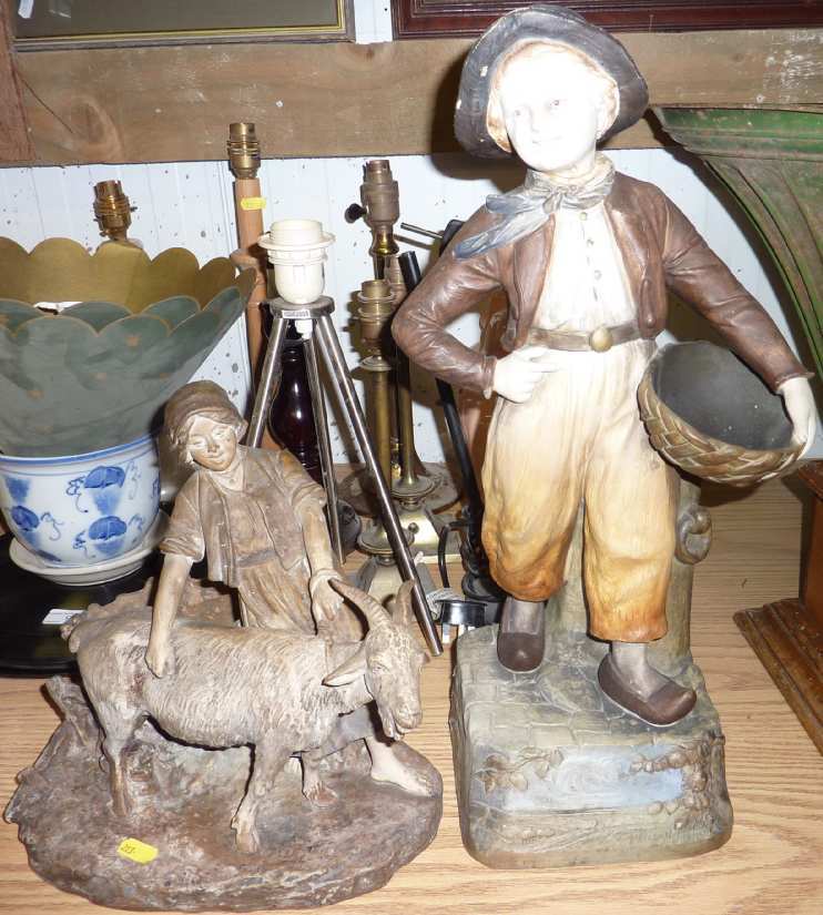 2 large continental figurines