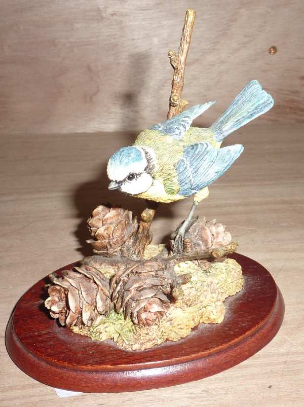 Border Fine Arts figure of a blue tit on fir cone