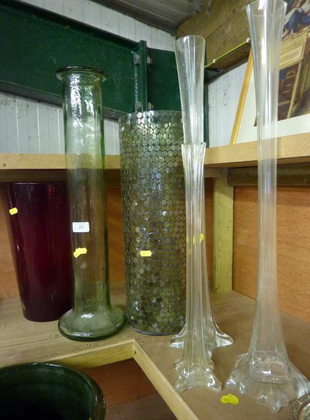 Selection of various assorted glass vases