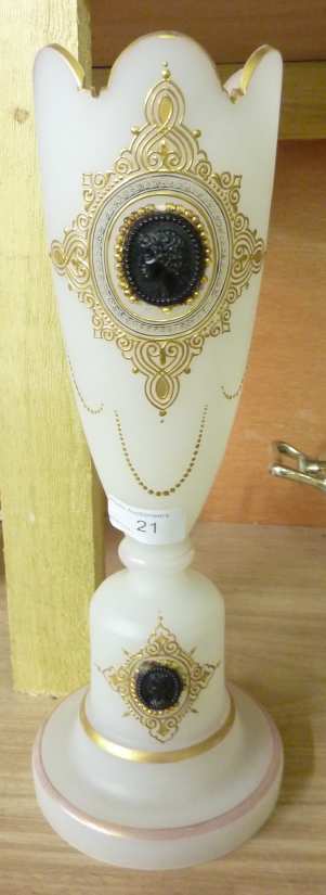 Opaque cameo glass vase