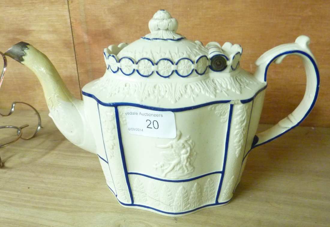 18th/19thC salt glazed tea pot (a/f)