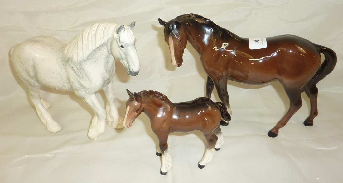 Beswick mare, shire foal and another figure (3)