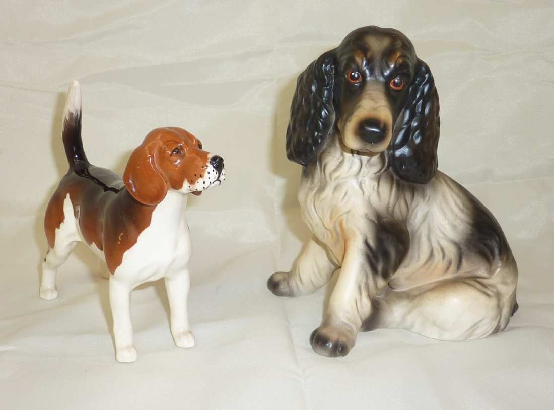 Beswick figure CH.Wendover Billy and a seated Goebel figure of a spaniel (2)