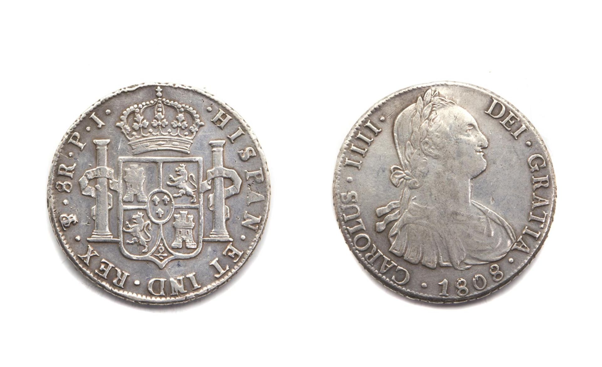 EIGHT `REALES` CHARLES IV 1808 En plata. 27 gr. aprox.