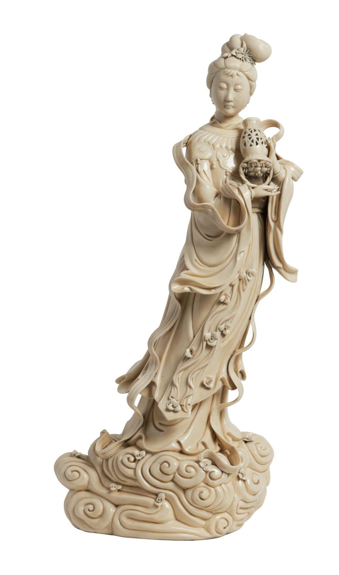 CHINESE SCHOOL 19th CENTURY Dinastía Qing. ""Belleza del amor"", figura en porcelana, 64 cm. alt.