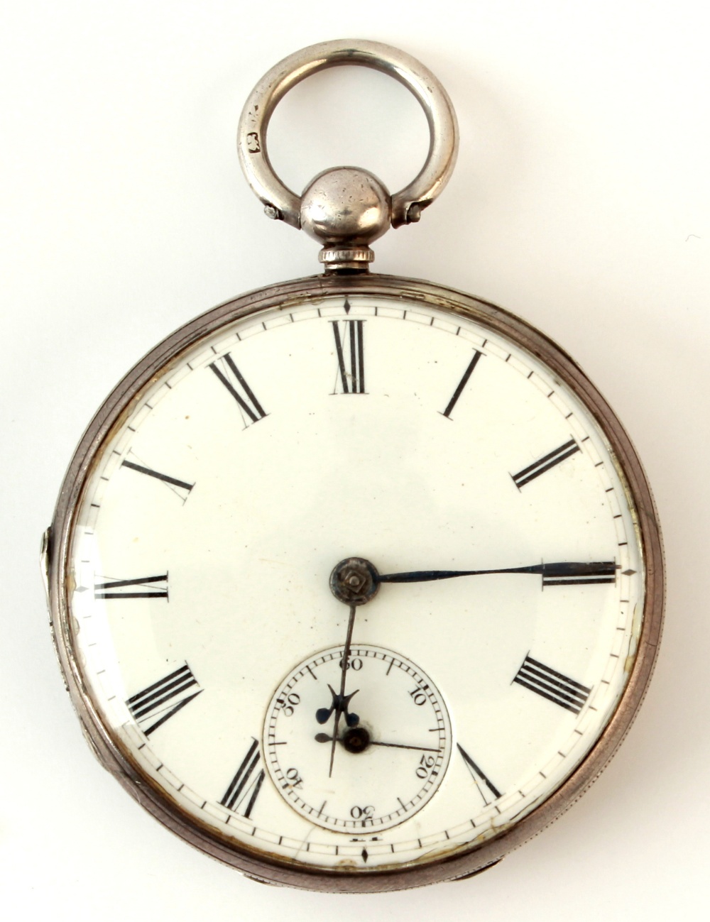 Property of a lady - an early Victorian silver cased open faced fusee pocket watch with subsidiary