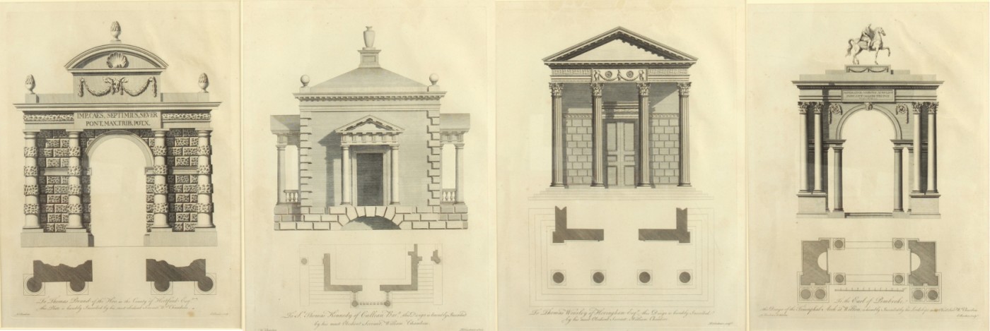 Property of a lady - after William Chambers (1723-1796) - ARCHITECTURAL DESIGNS - a set of four