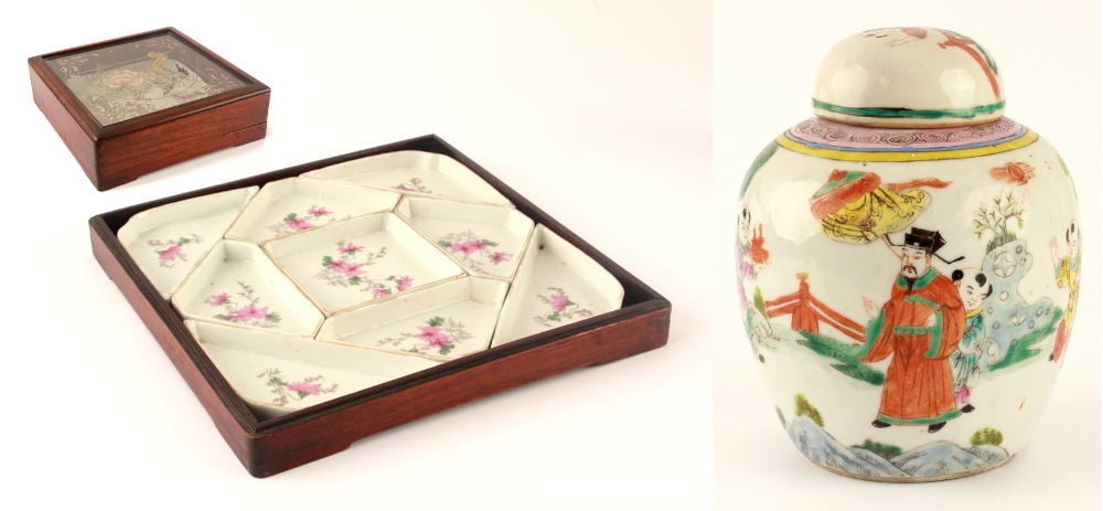 Property of a gentleman - a Chinese famille rose ginger jar & cover, 6.3ins. (16cms.) high;