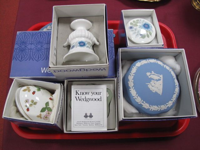 Wedgwood Jasperware, `Wild Strawberry` and `Clementine Trinkets (many boxed): One Tray