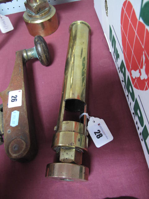 A Polished Brass Steam Whistle, 30cms tall, 50cms diameter.