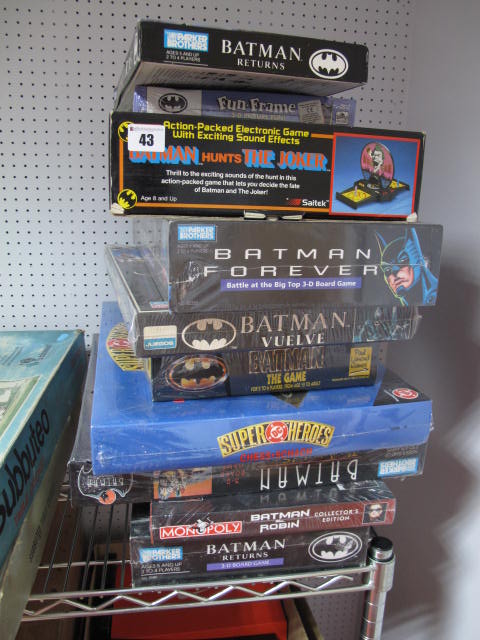 A Quantity of Modern Batman Related Board Games, and associated items, including DC superheroes