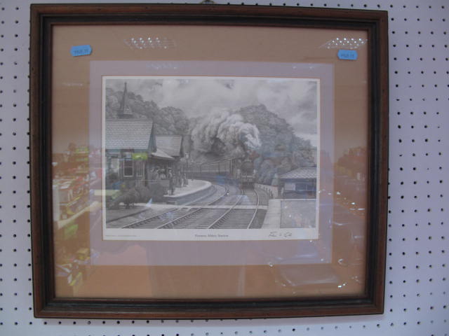 After John S Gibb, `Furness Abbey Station`, black and white, pencil signed and framed.