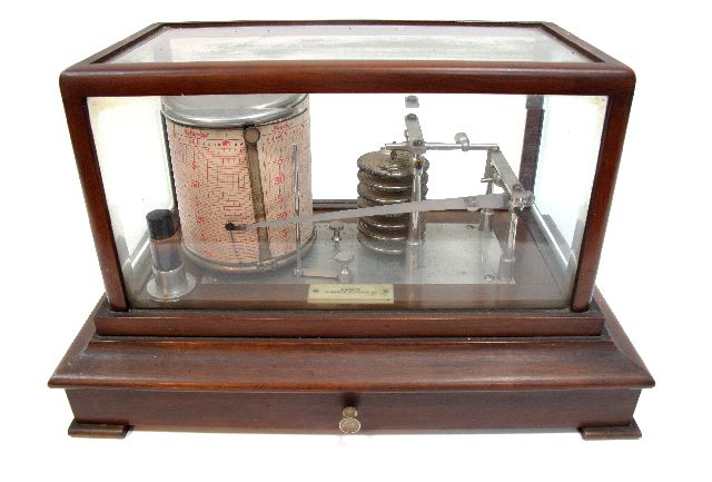 An Early XX Century Barograph, labelled for J Lizars, Liverpool, Glasgow etc, with seven stacking
