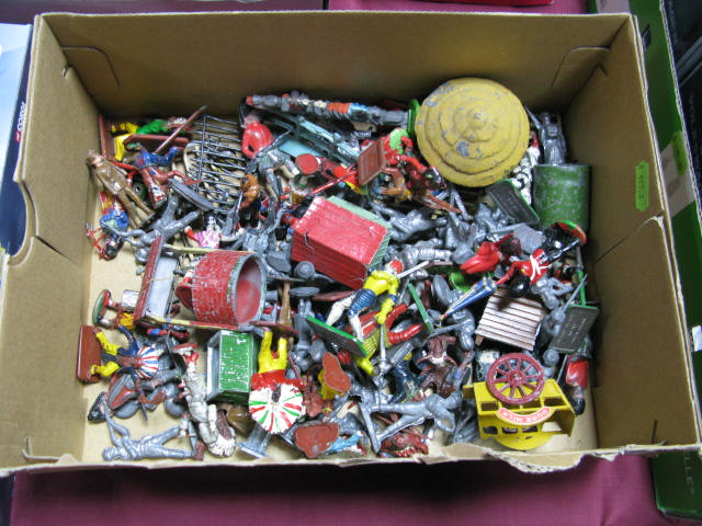 A Quantity of Lead and Plastic Toy Figures, F.G.T., Charbens, Crescent, Lone Star etc., all