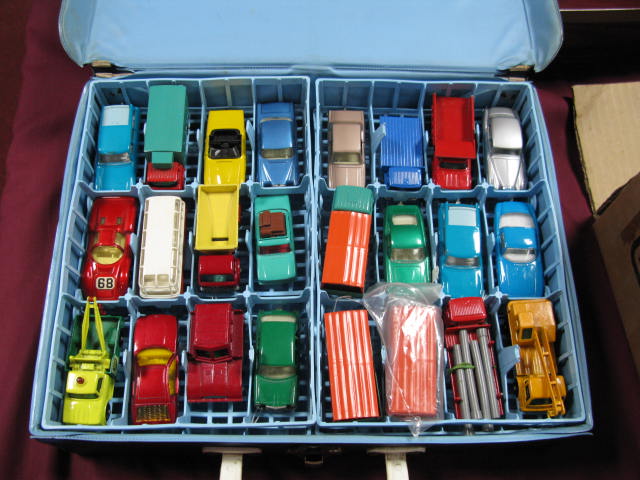 Matchbox Carry Case No.41, with twenty four Matchbox 1-75`s. Overall condition good plus.