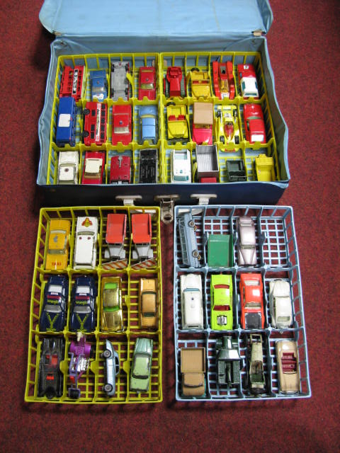 Matchbox Carry Case No.41, with forty seven Matchbox 1-75`s. All playworn.