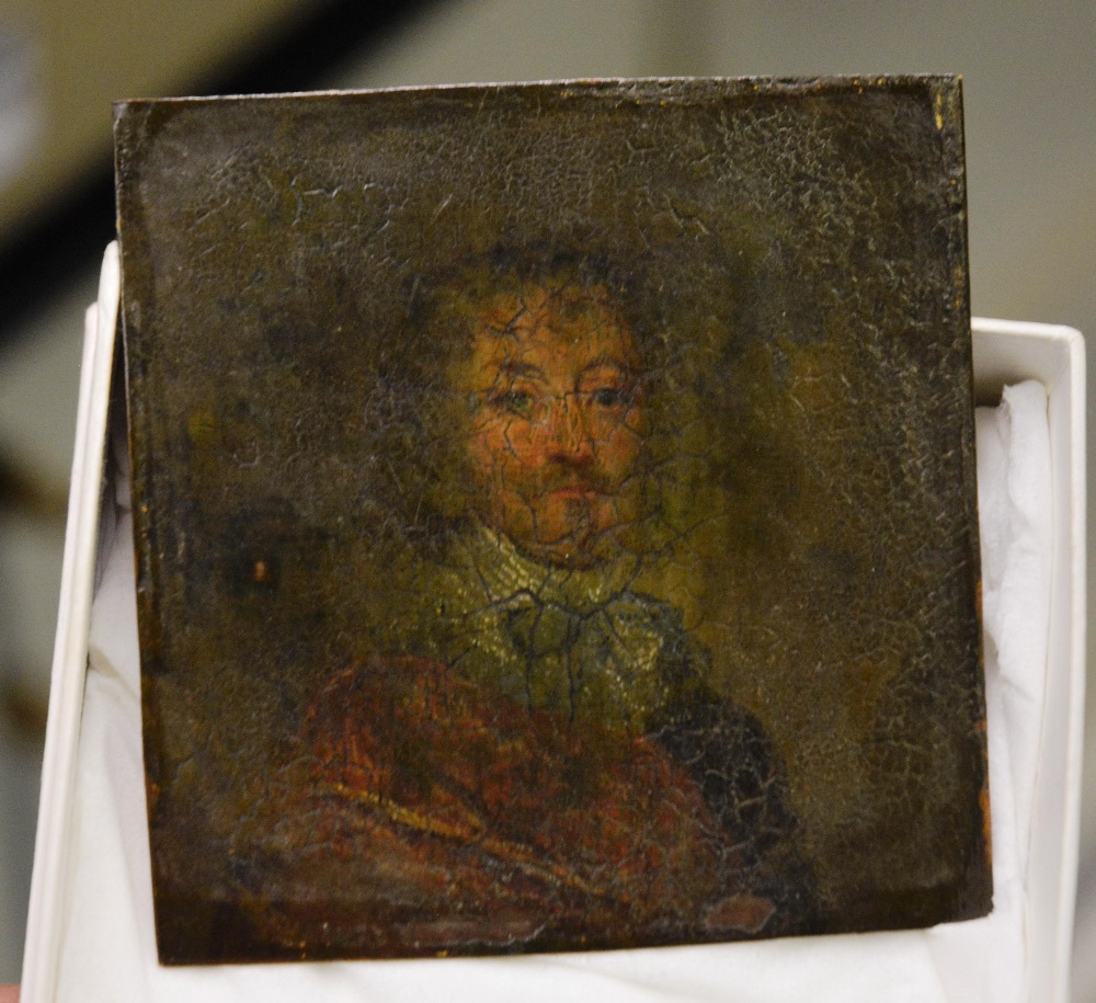 Unknown Artist
'Portrait of a Cromwellian Gentleman' 
Oil on copper, 7 x 7cm