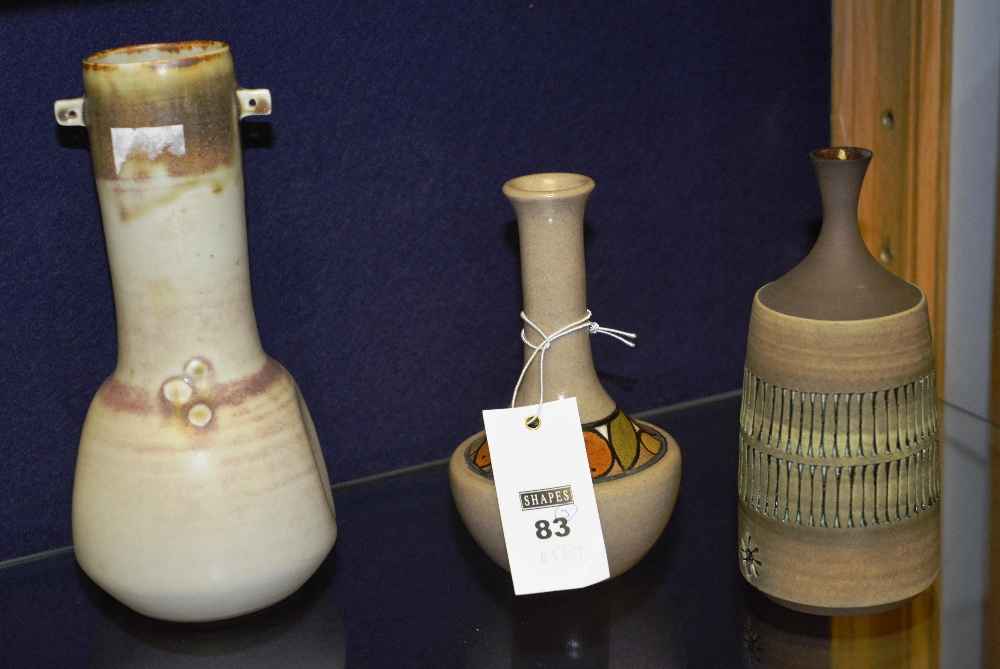 Three Studio Pottery vases, comprising a Swedish Konsthantverkaren 232, a Poole vase ad another