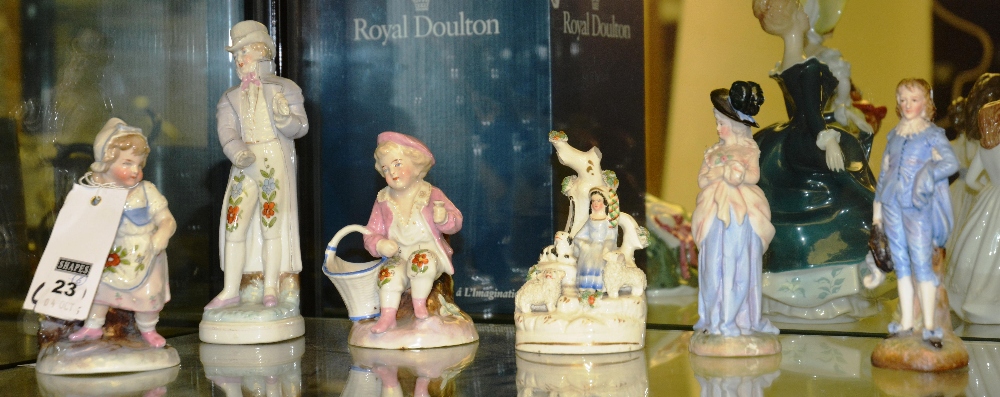 Six various figures, including Staffordshire (6)