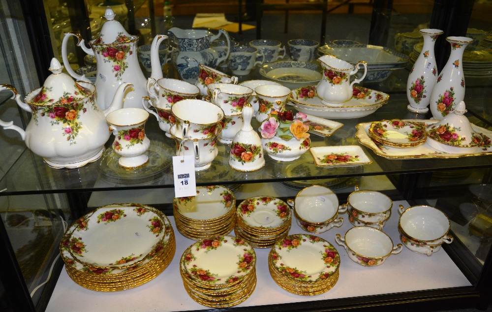 A Royal Albert 'Old Country Roses' part teaset, comprising cups, saucers, sideplates, plates,