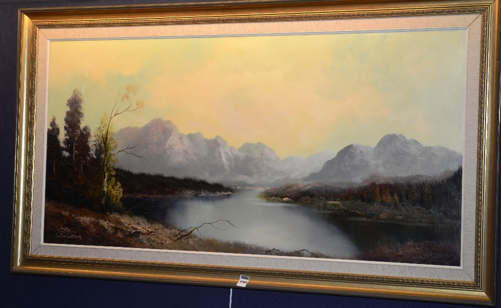 Karl Schmidbauer ME
'Alpine Scene'
Oil on canvas, signed bottom left, 50 x 102cm